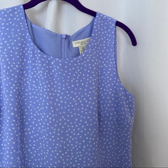 Vintage Periwinkle Polka Dot Midi Ruffle Dress - Picture 2 of 6